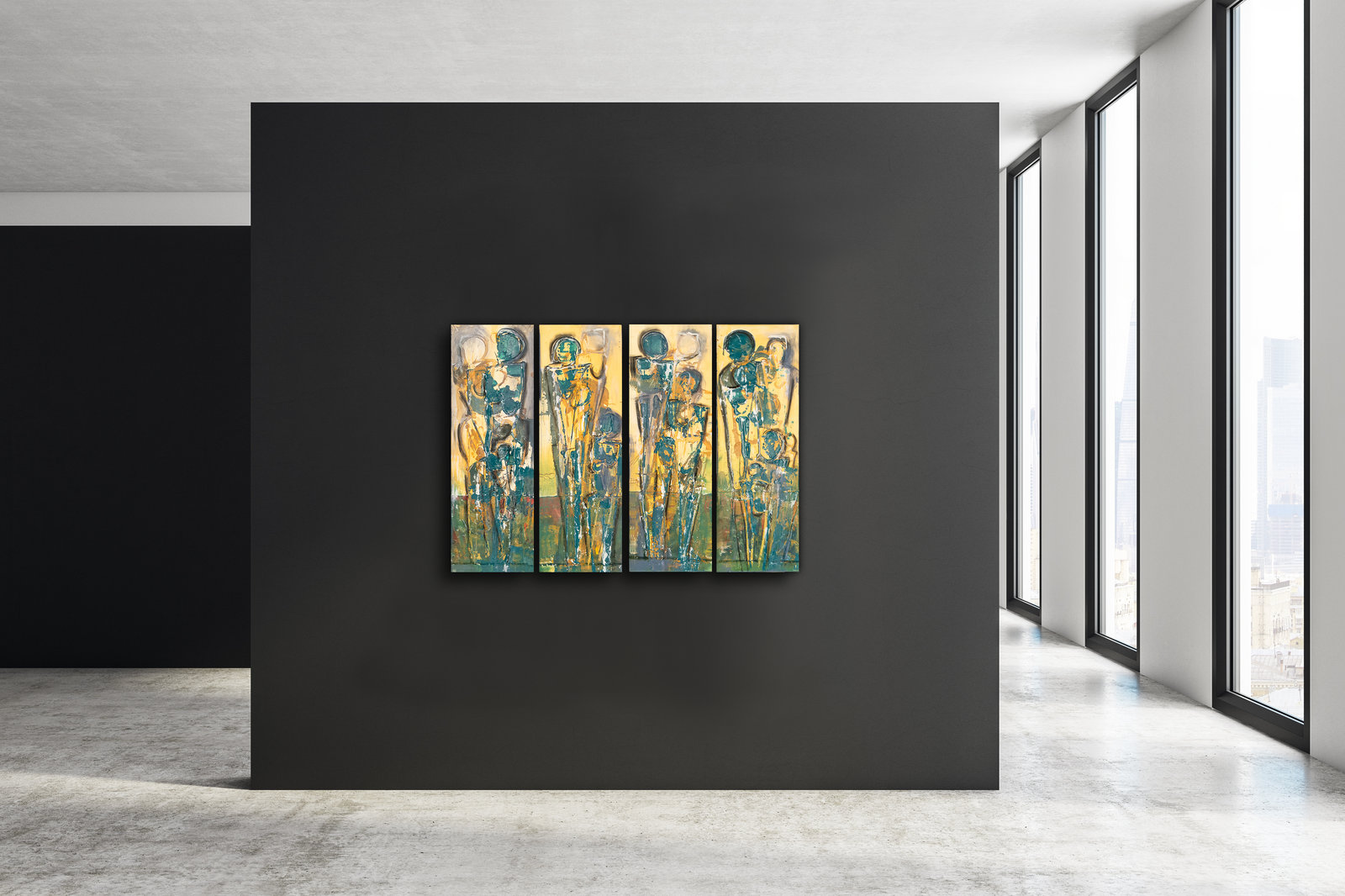 Vier Charaktere, 90cm x 30cm